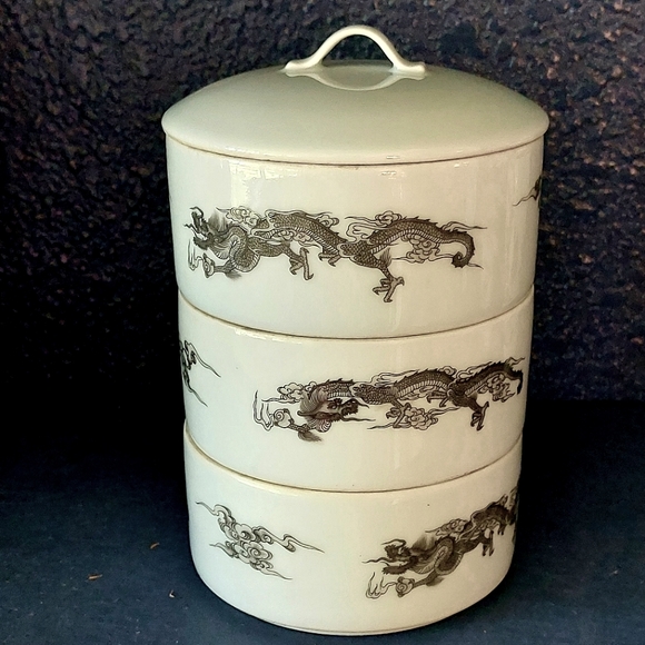 Fukagawa For Tiffany Dragon Sushi Set - Picture 1 of 9